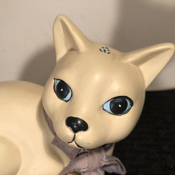 Vtg Flambro speckled beige ceramic cat - Picture 11 of 13